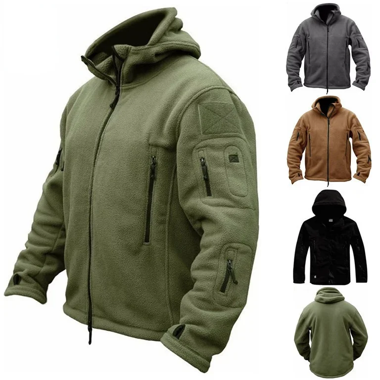 New Men Military Winter Thermal Fleece Tactical Jacket Outdoors Sports Hooded Coat Militar Softshell Hiking Outdoor Army Jackets - Image 2