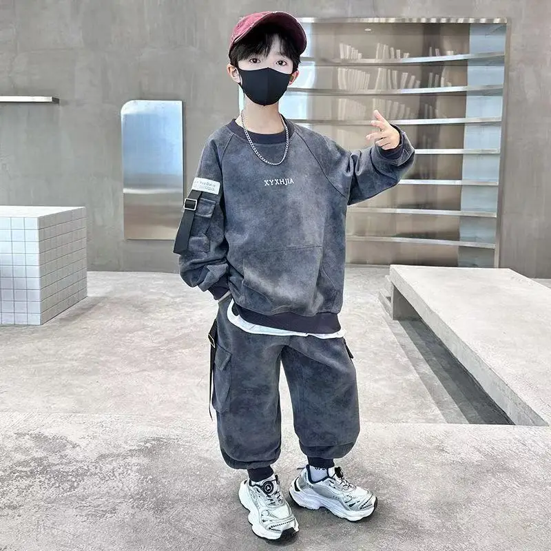 

Children's Set 2025 New Boys Baby Spring and Autumn Cool and Handsome Shirt Pants Two-Pieces Kids Clothing For Boy