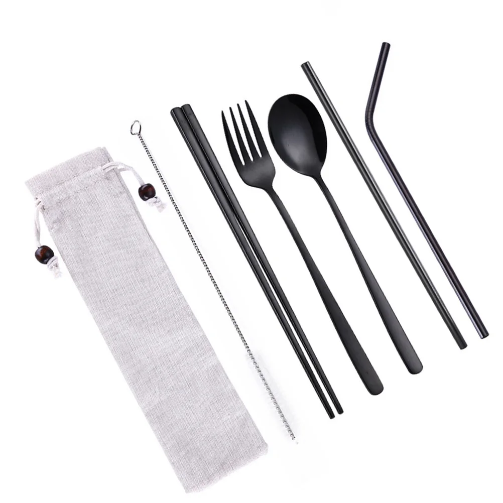 

1Set Stainless Steel Cutlery Set Corrosion Free Rust Less Shiny Portable for Home Camping Kitchen Holiday Gift