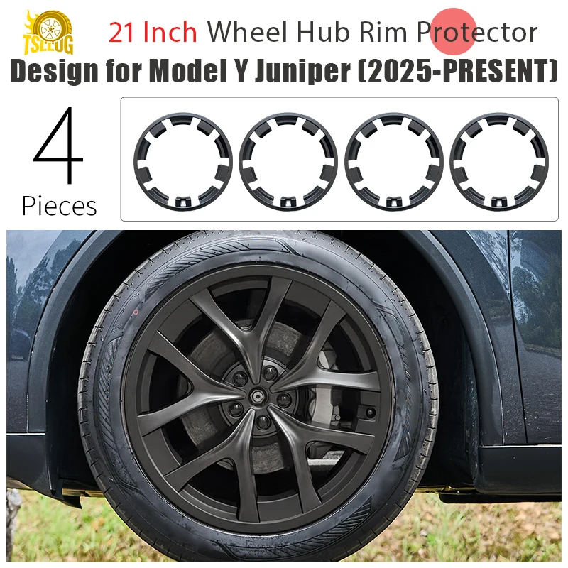 

4PCS 21 Inch Wheel Cover for Tesla New Model Y Juniper 2025-2026 Wheel Rim Protector for Wheel Cover ABS Rim Hubcaps Protection