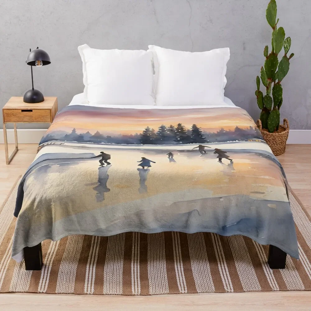 

Ice Skating Throw Blanket Bed linens Sofa Throw Blankets