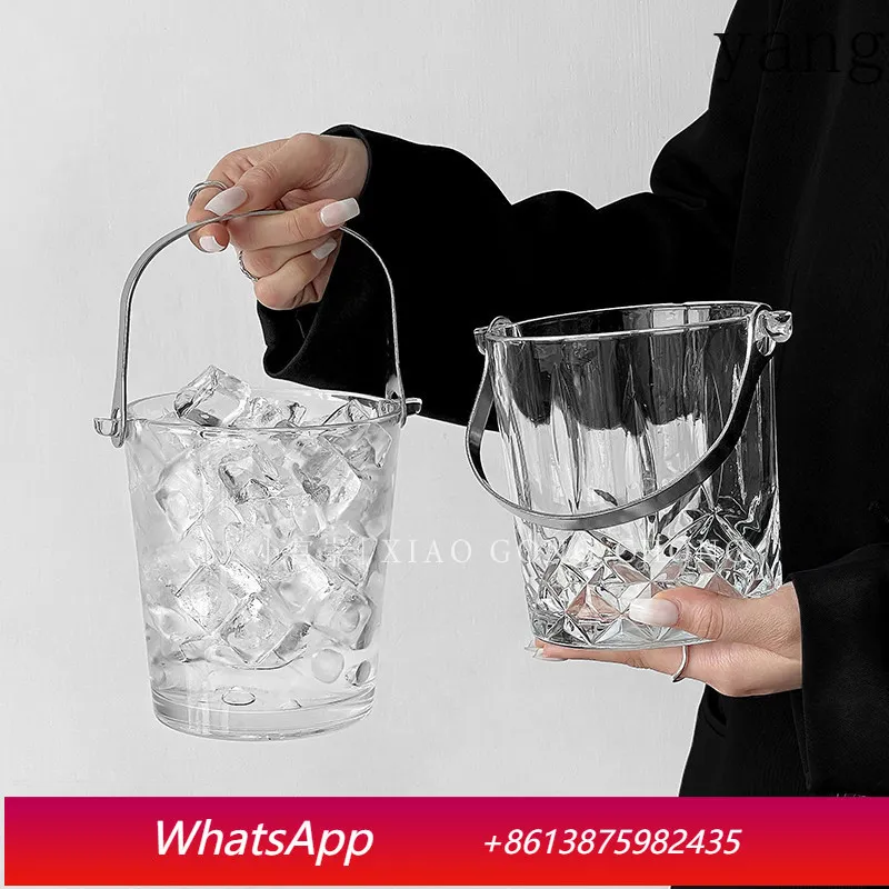 

LMM Portable Ice Bucket Fruit Tea Glass Summer Outdoor Picnic Happy Bucket