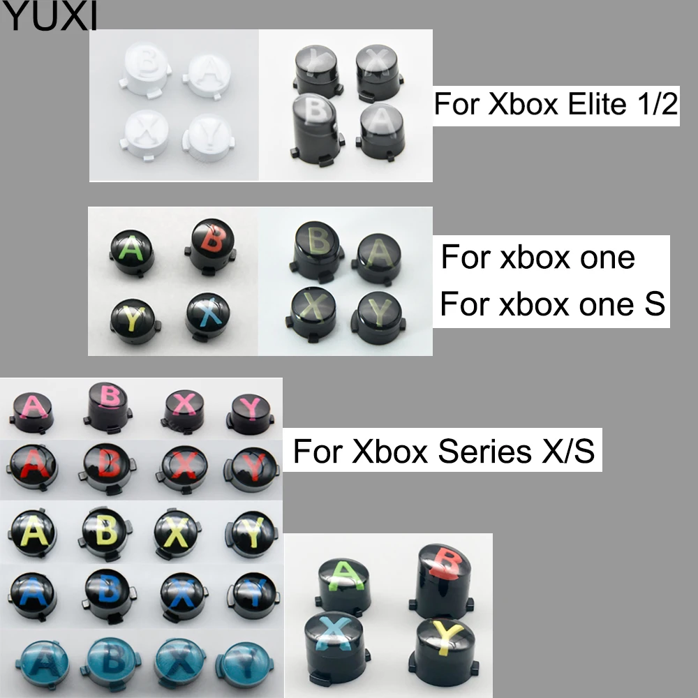 YUXI 1Set Colorful Buttons For XBOX ONE S Elite 1 2 Series For XSX ABXY Function Buttons Repair Replacement