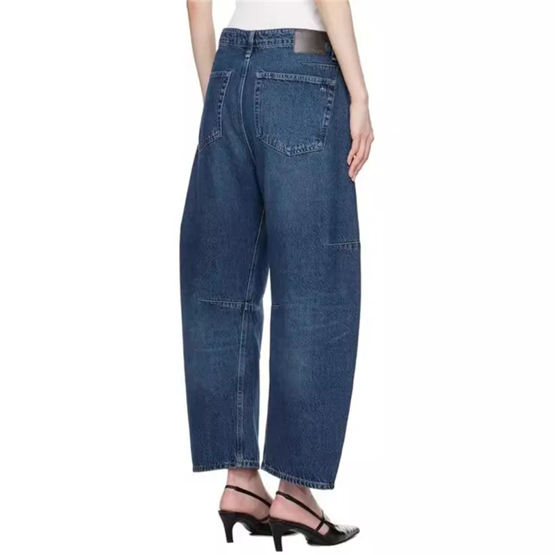 Women's jeans New retro washed women's pants for autumn 2024 100% cotton denim pants Low waisted straight leg pants y2k Trousers