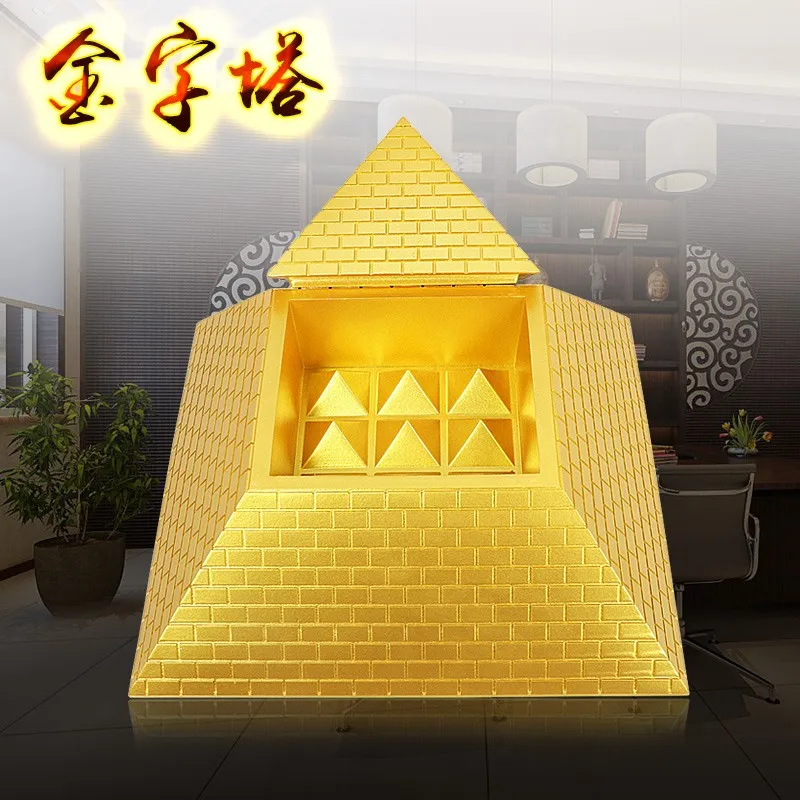 Pyramid ornament energy generation Egyptian tower model finding desk room dragon ruler