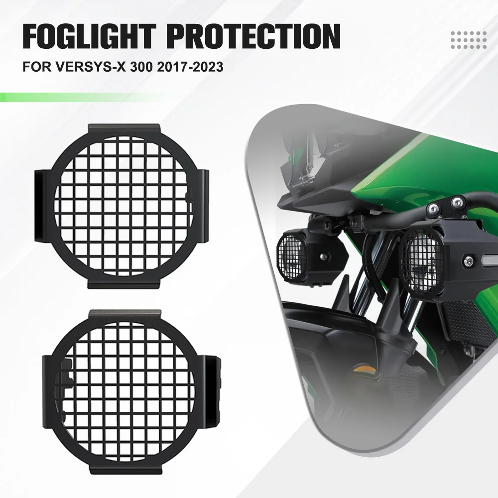 

Motorcycle Accessories Spotlight Auxiliary Light Led Guard Protective Cover FOR KAWASAKI VERSYS-X 300 2017--2020-2021-2022-2023