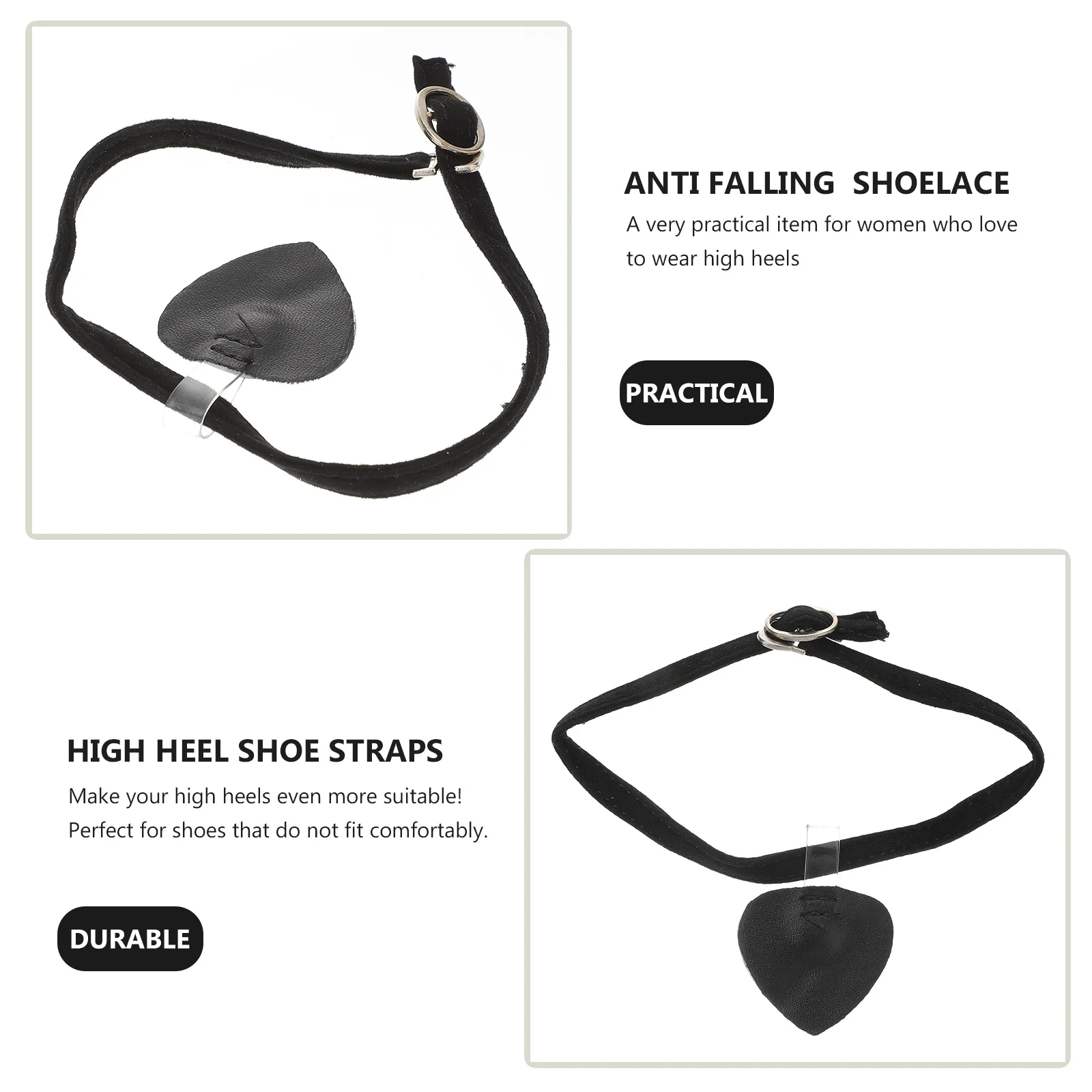 

1Pair High Heel Shoe Straps Elastic Durable Anti Falling Rhinestone Inlaid DIY Fit Comfortable Shoes