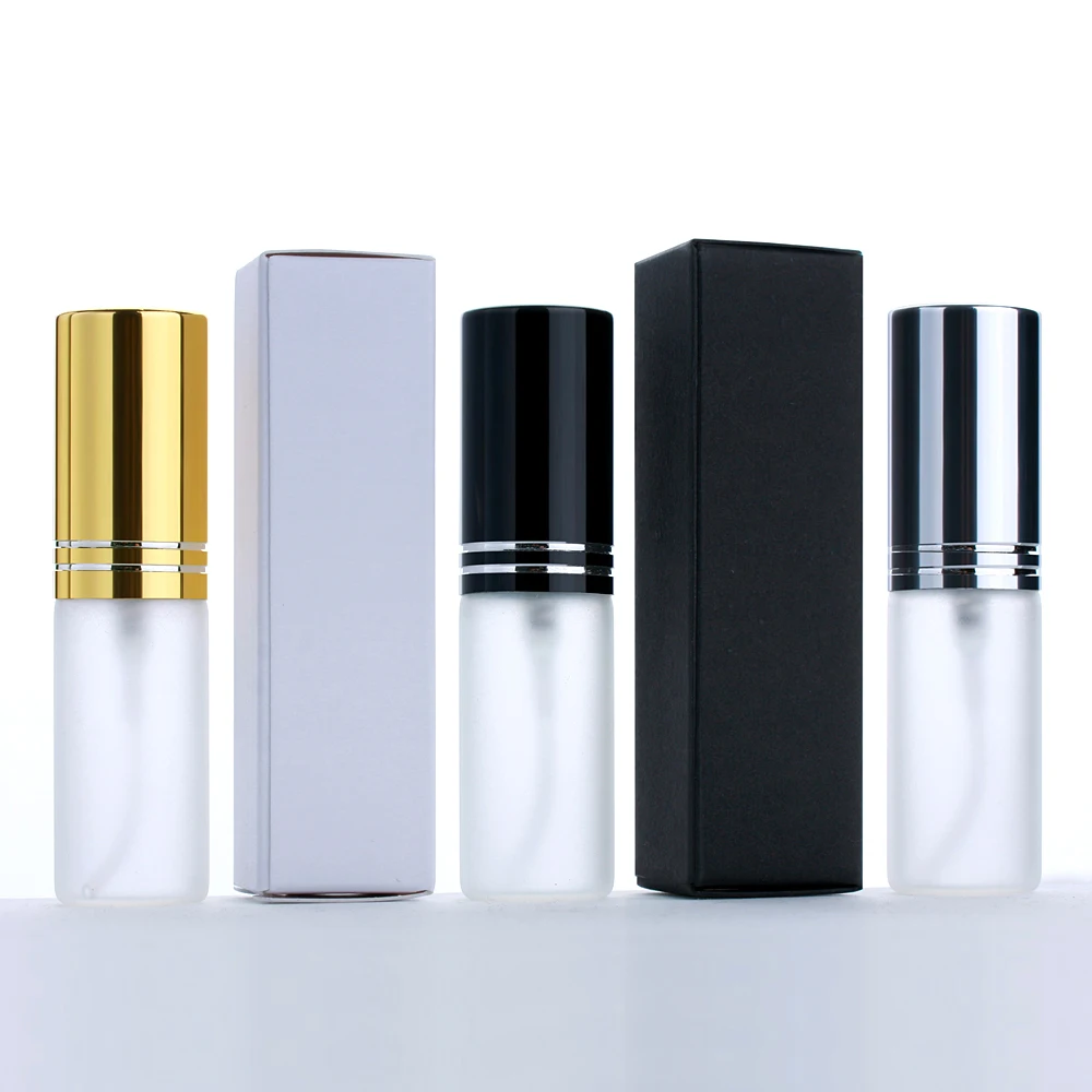 30/50/100Pcs 5ml Frosted Perfume Bottle With Box Atomizer Empty Perfume Sample Bottles for Travel Container