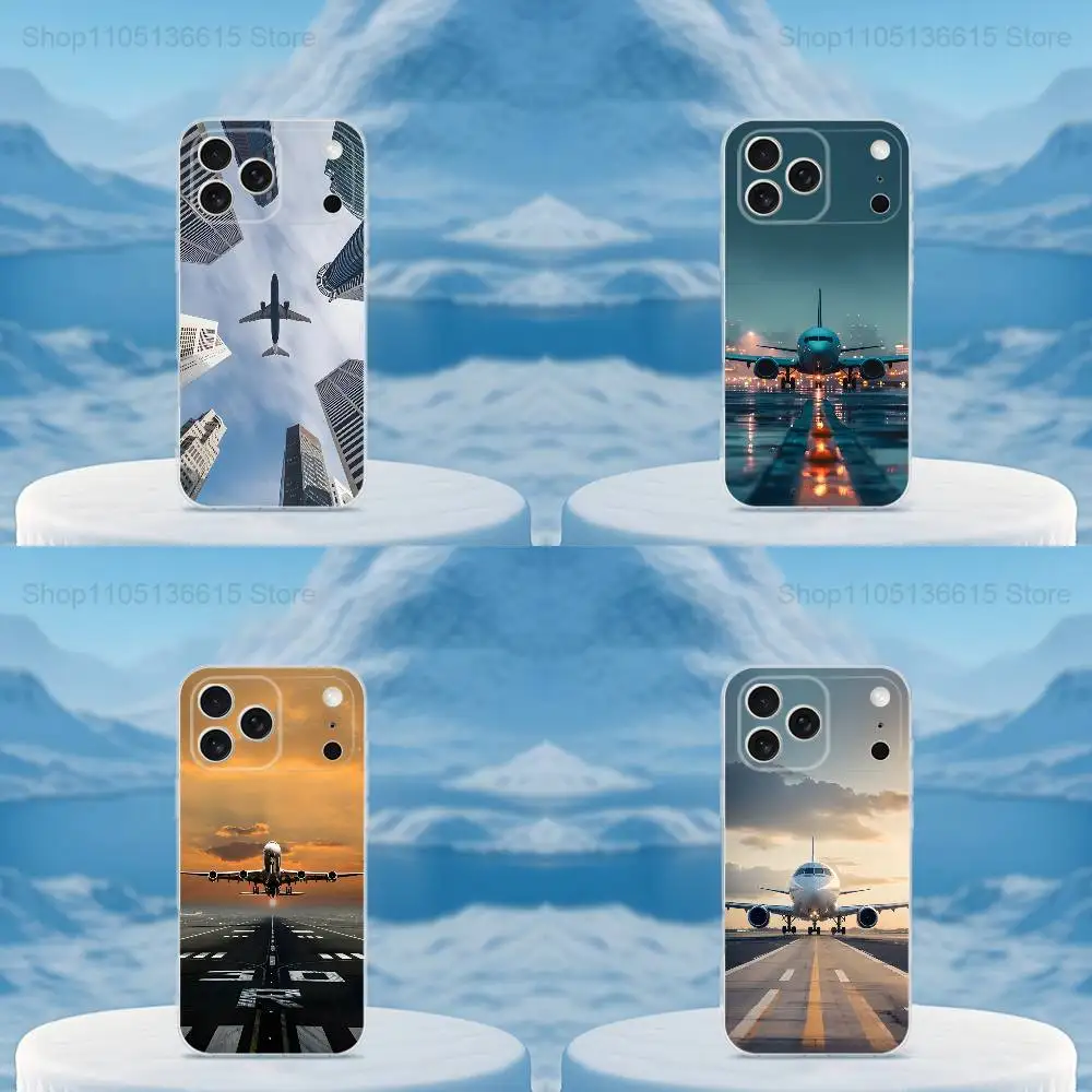 

Plane Art Airplane Phone Case For iPhone 16,15,14,13,12,11,17 Pro,Max,Plus,X,XS,XR,SE,Mini Transparent Soft Cover