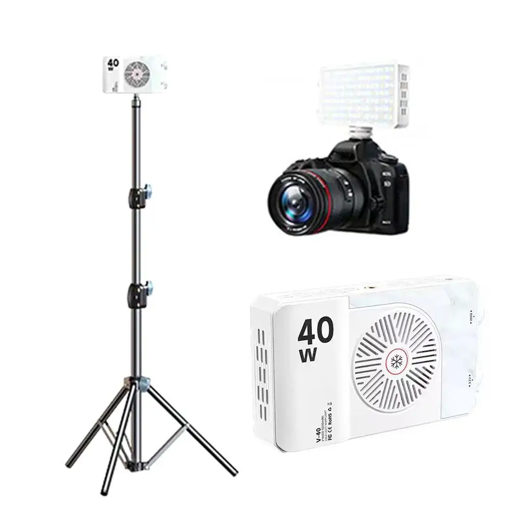40w led câmera luz 2500k-9000k bi-color 4400mah lâmpada de vídeo fotografia alça luz cct câmera portátil na luz com w3i5