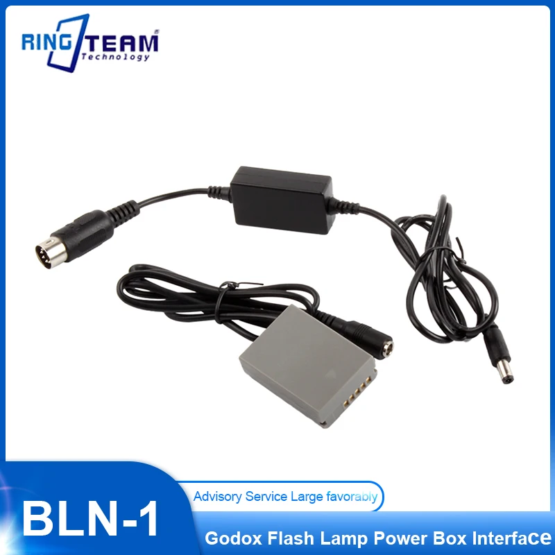 

5pcs Godox Flash Lamp Power Box Interface Cable + BLN-1 DC Coupler BLN1 Dummy Battery for Olympus E-P5 E-M1 PEN-F E-M5 EM5||