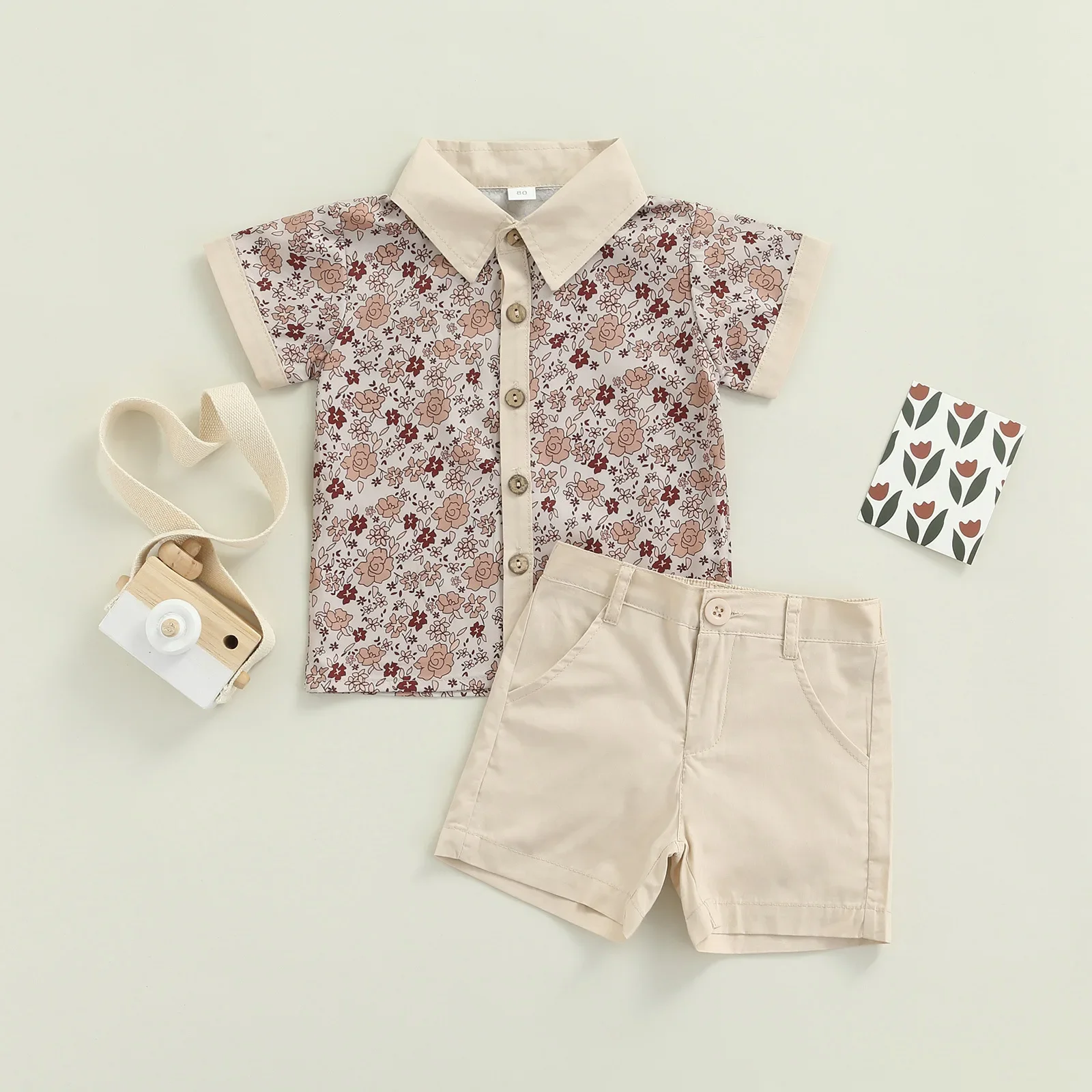 Summer Baby Boy Girl Clothes Set Brother Sister Costumes Floral Turn-down Collar Tops Shorts Suit Infant Dress Newborn Rompers