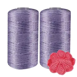 2pcs Summer Art Yarn Cord Nylon Crochet Yarn Cord Thin Ice Cotton Thread Handmade DIY Craft Yarn For hand Summer Hat Etc