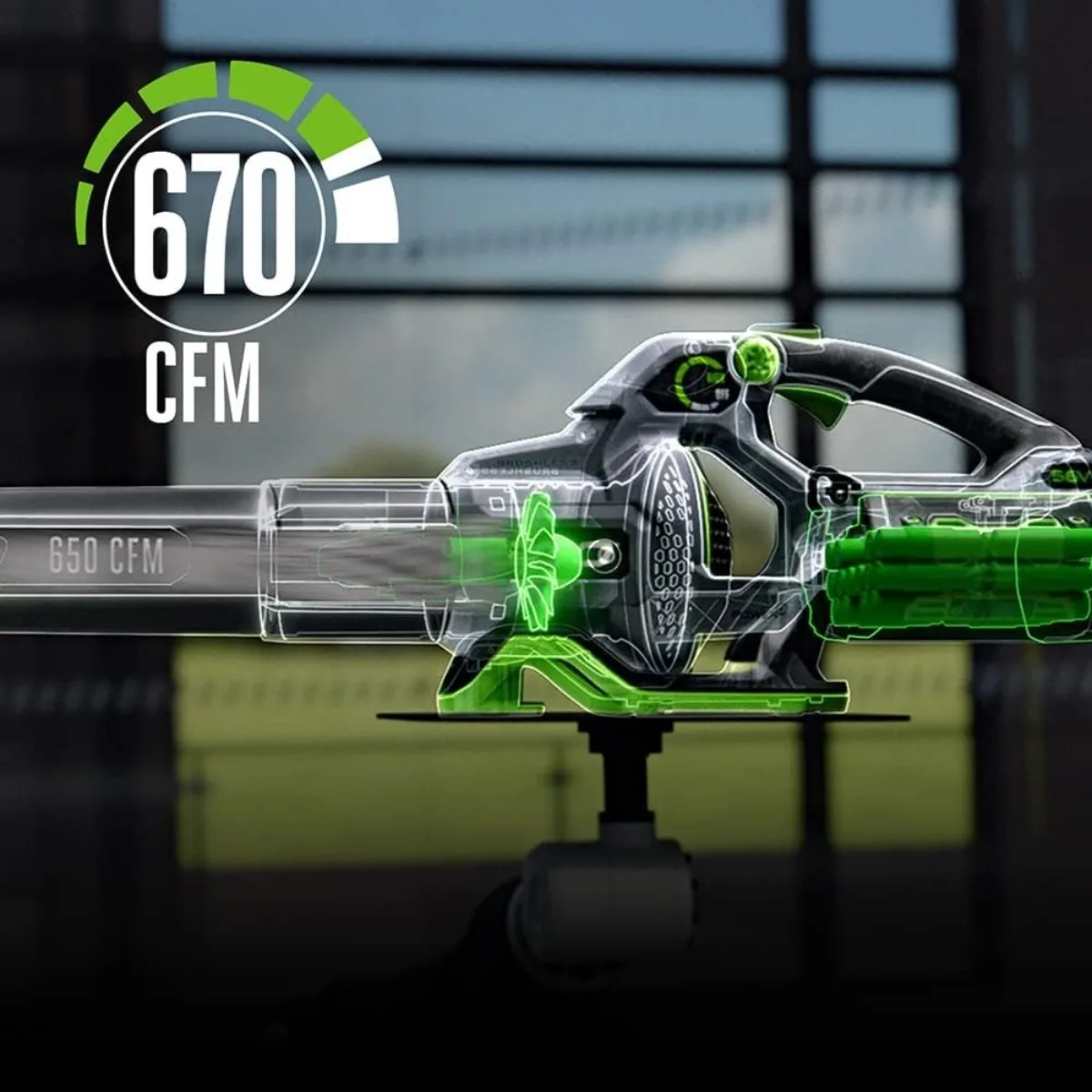 コードレスリーフブロワー、庭の芝生のゴミ掃除用の670 CFMパワー+、バッテリーは含まれていません