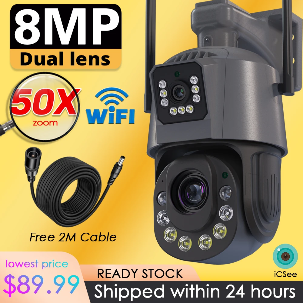 camera de vigilancia inteligente ptz sem fio ao ar livre zoom optico 50x camera dupla wifi deteccao de movimento cctv produto de seguranca 360 ptz 01