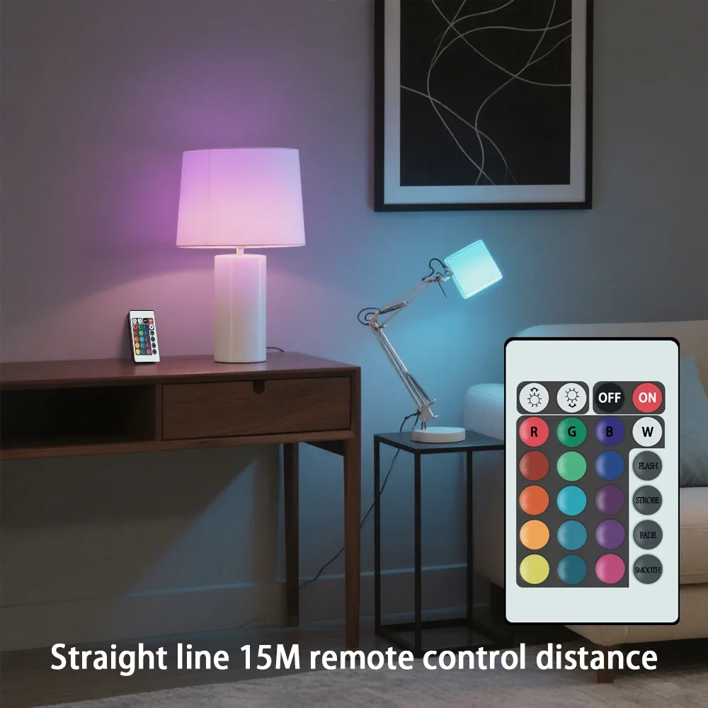 Smart RGBW LED Bulb Spotlight E27  B22  with Infrared Remote Control Suitable for Colorful Home Lighting - view 4