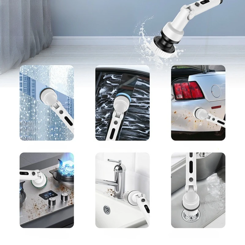 เครื่องขัดพื้นแบบหมุนไฟฟ้า 180 °   ด้ามจับเหลื่อมปรับความเร็วได้ 3 ระดับแบบหมุนได้ไร้สายสําหรับทําความสะอาดยาแนวกระเบื้องอาบน้ํา