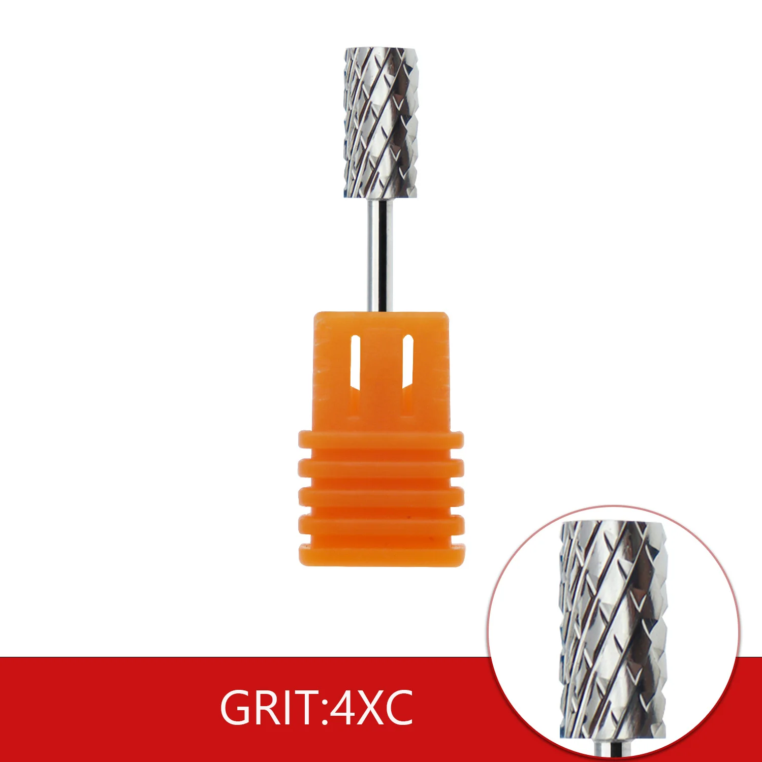 3/32 "Grote Vat Plat Top Zilvercarbide Nagelboor Voor Manicure, Pedicure En Acryl (Grit: 4x Extra Grof-4xc, 1 Stuk)