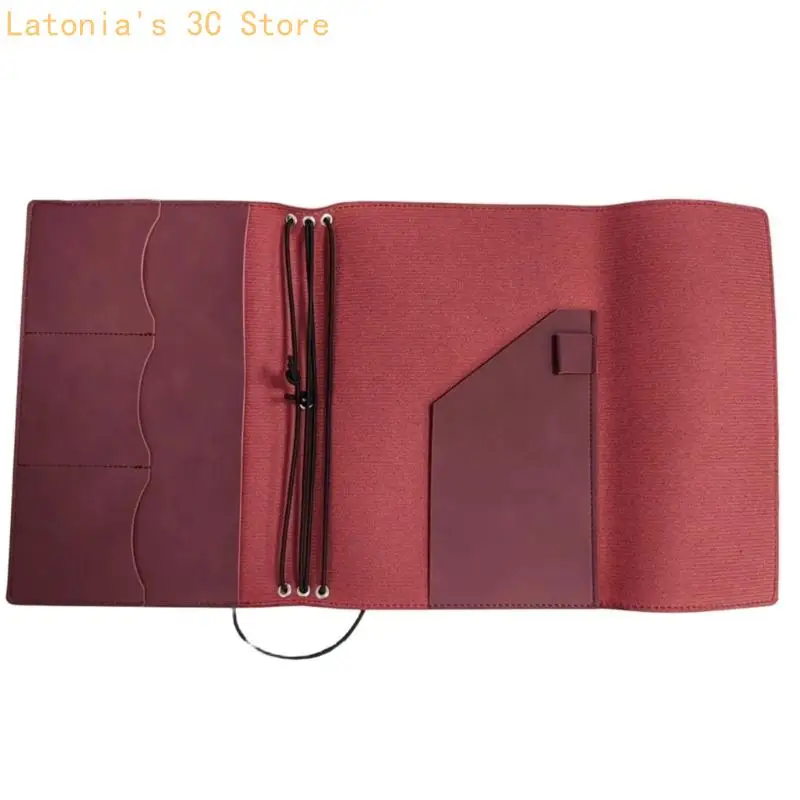 Interior Paper Sleeve Journal Cover Replaceable PU Exterior Notebook Cover with Elastic Cords, Integrated Pen Loop, and X3UB