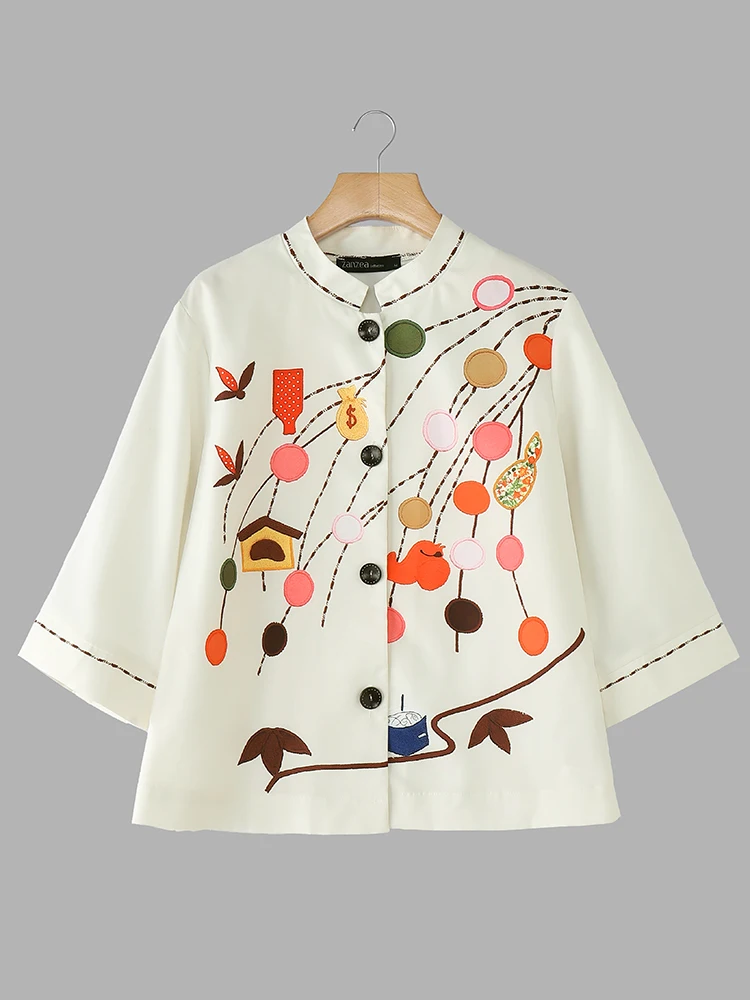 Vintage imprimé chemises ZANZEA automne Blouse femmes col rond à manches longues hauts décontracté boutons vers le bas Blusas rétro Chemise Mujer Femme
