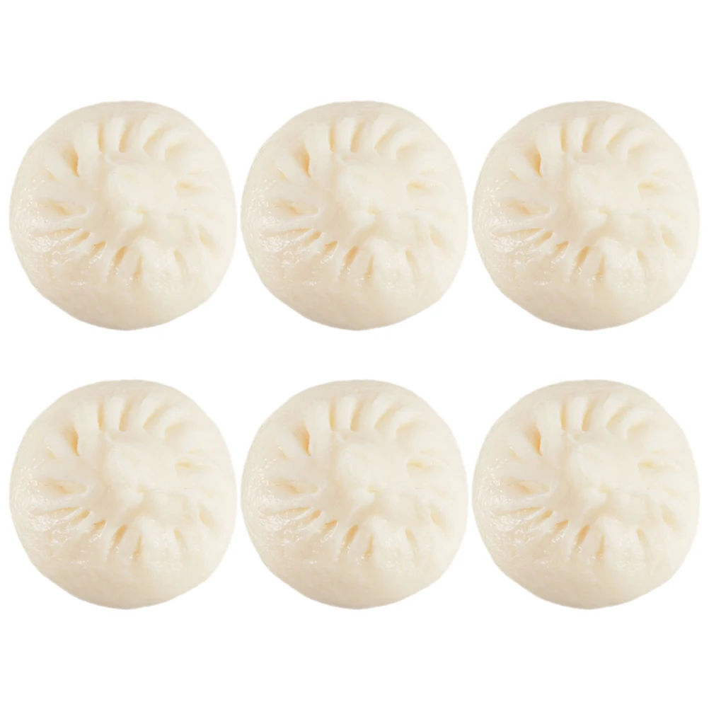 

6 Pcs Simulated Buns Fake Steamed Model Realistic Play Food Kitchen Simulation Decor Pvc