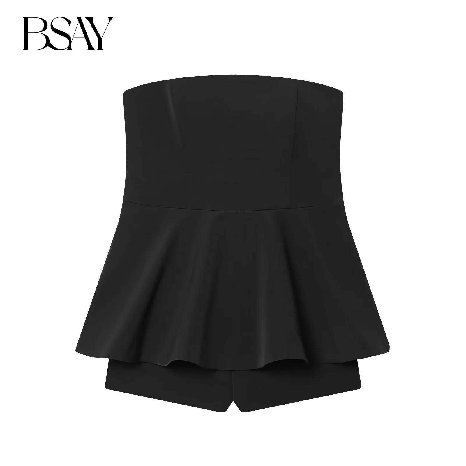 BSAY スカート裾ストラップレスジャンプスーツショーツ女性のためのファッション秋冬新ジャンプスーツブラウスシックな女性のベストボディスーツ