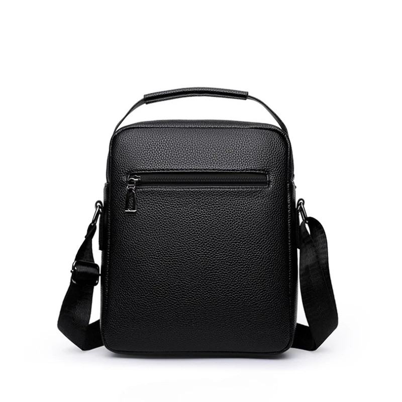 New Men Vertical Messenger Shoulder Bag Multi‑Zipper Pockets Top Handle Crossbody Sling Pack for Business Travel Daily Commuting