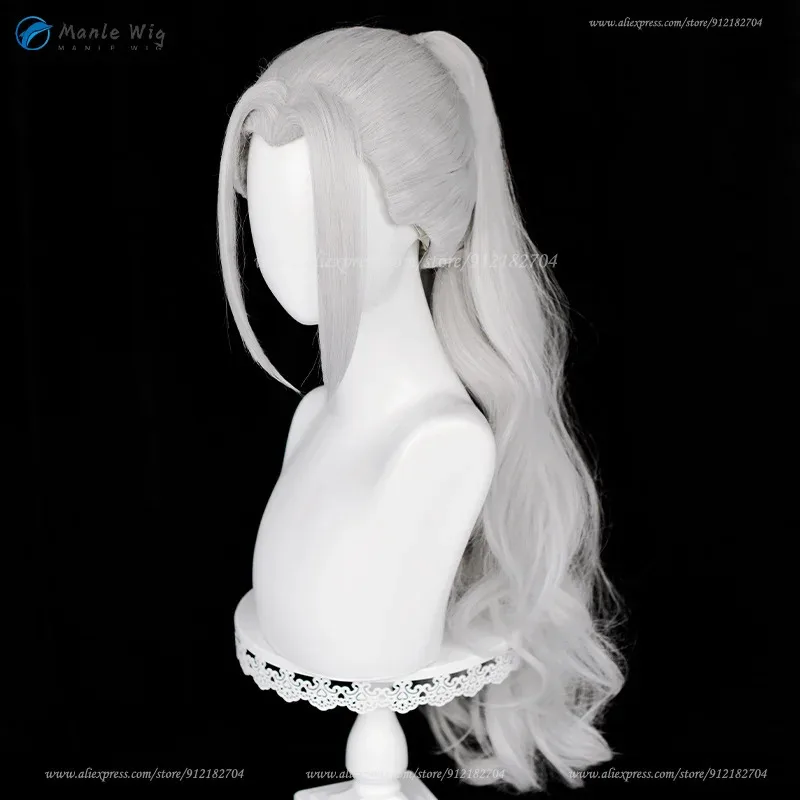 qq681ES Ran Nagisa Cosplay 75cm Silver Grey High Ponytail Heat Resistant Synthetic Hair Anime + Wig Cap