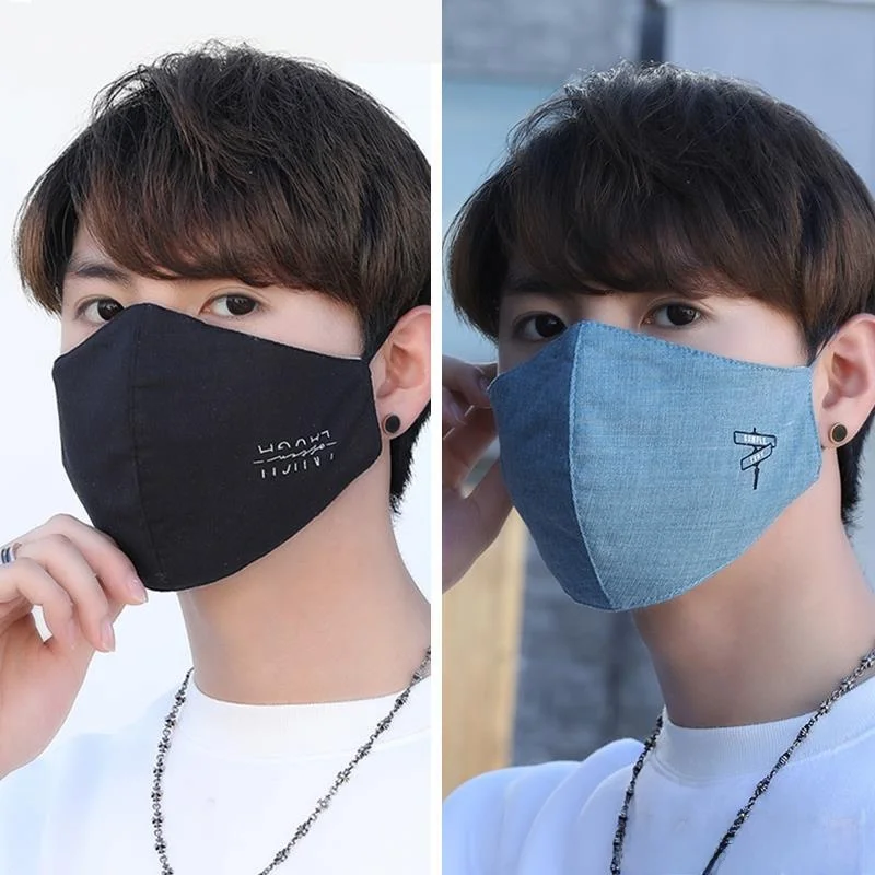 

Trendy Cotton Face Mask for Men Bike Riding Windproof Coldproof Dustproof Breathable Waable Faionable Pure Cotton Mask