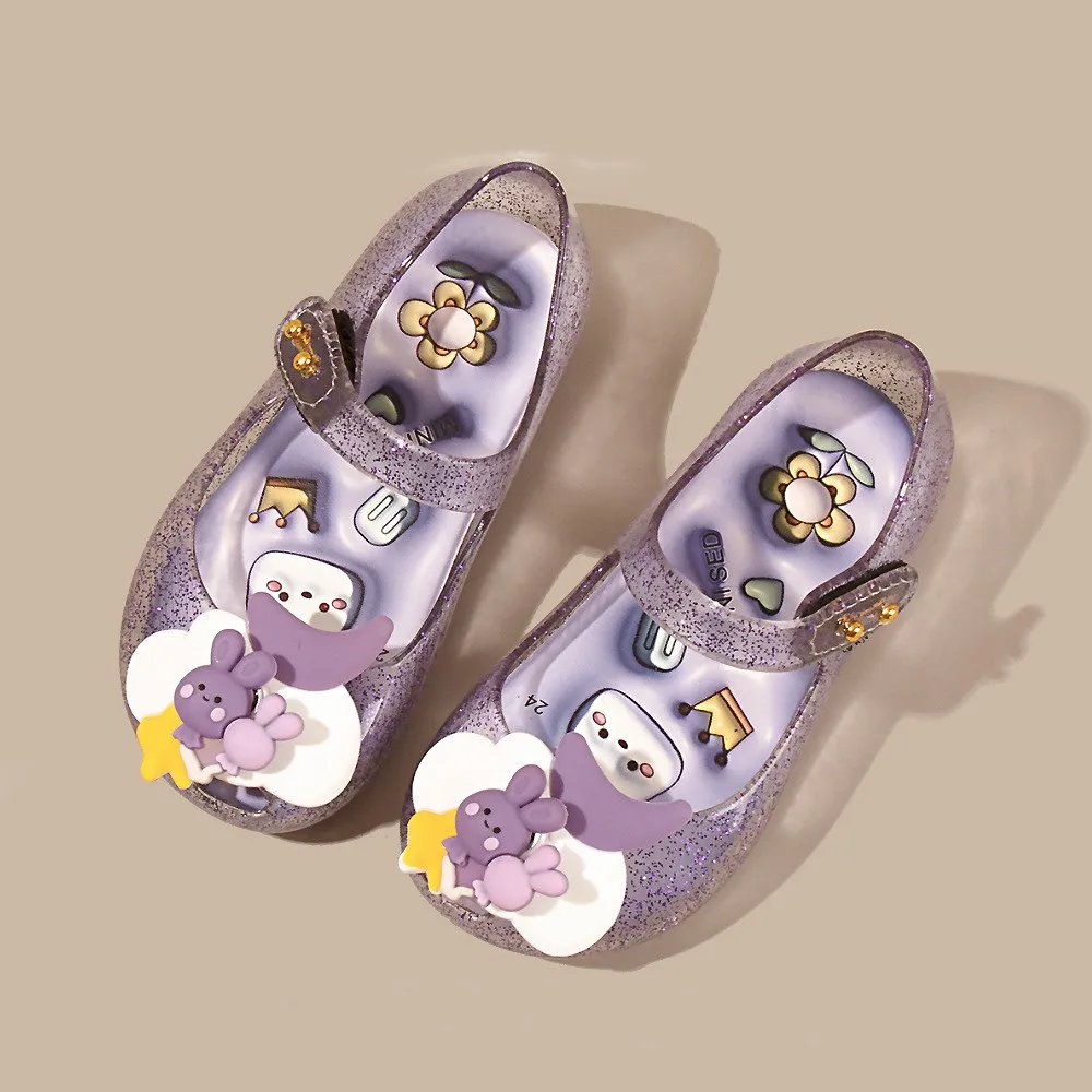 

MINI SED Children Spring Summer Shoes Fish Mouth Princess rotatable Girls Jelly Wrapped sandals Minnie Plastic Dress Shoes MS019