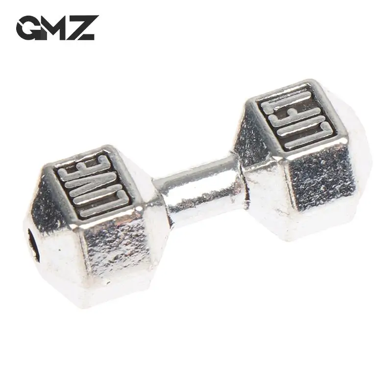 2Pcs Mini Dumbbells 1/12 Dollhouse Miniature Barbell Dumbbells Fitness Gym Model Toys Weights Lifting Equipment