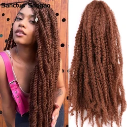 Marley Twist Hair Crochet Braid Afro Kinky Crochet Hair 27 30 99j Red Gray Pure/Ombre 15 Colors Synthetic Marley Hair Extensions