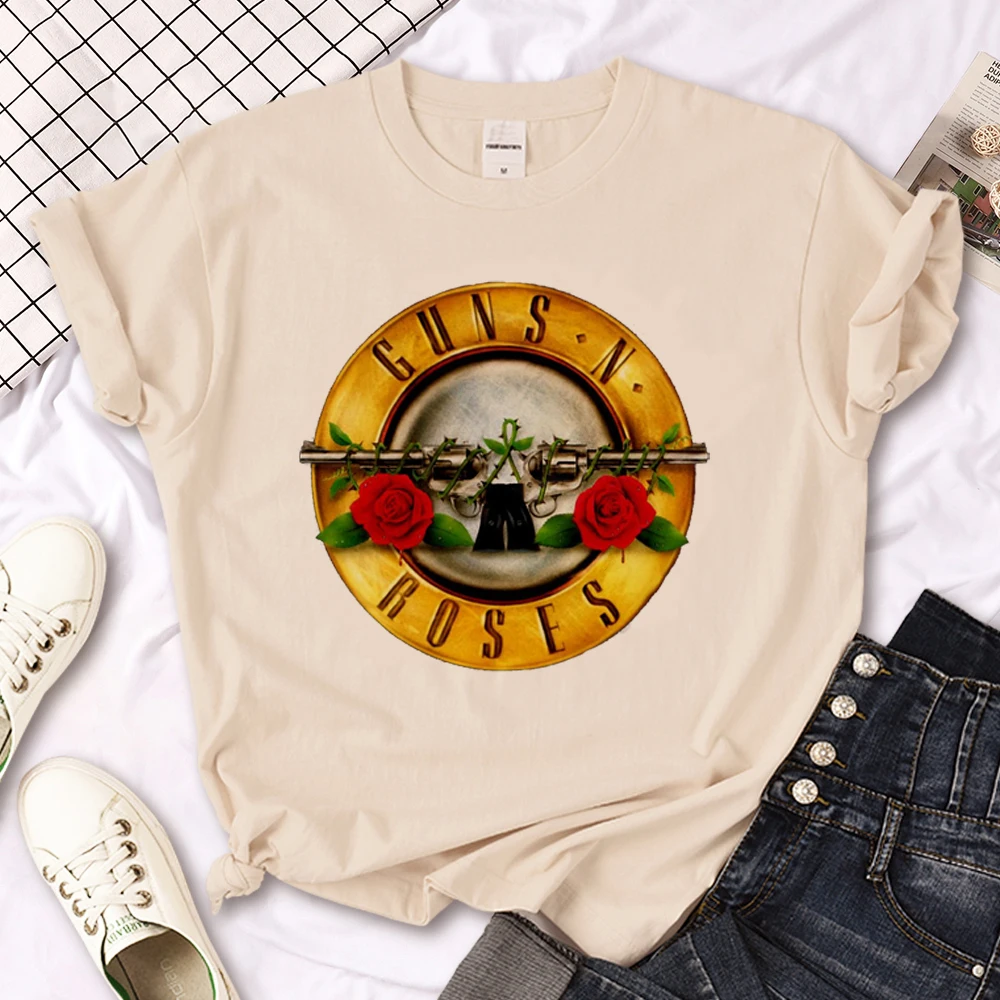 Guns n Roses t-shirts women Japanese streetwear t-shirts girl comic designer funny clothes