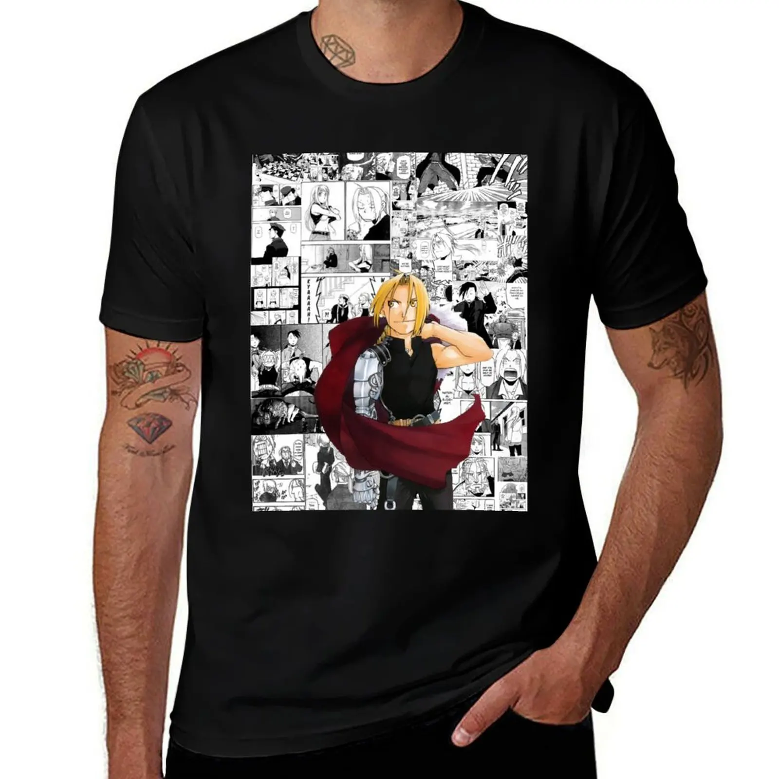

Edward Elric Manga Collage T-Shirt Stretch Fabric Comfort T-Shirt