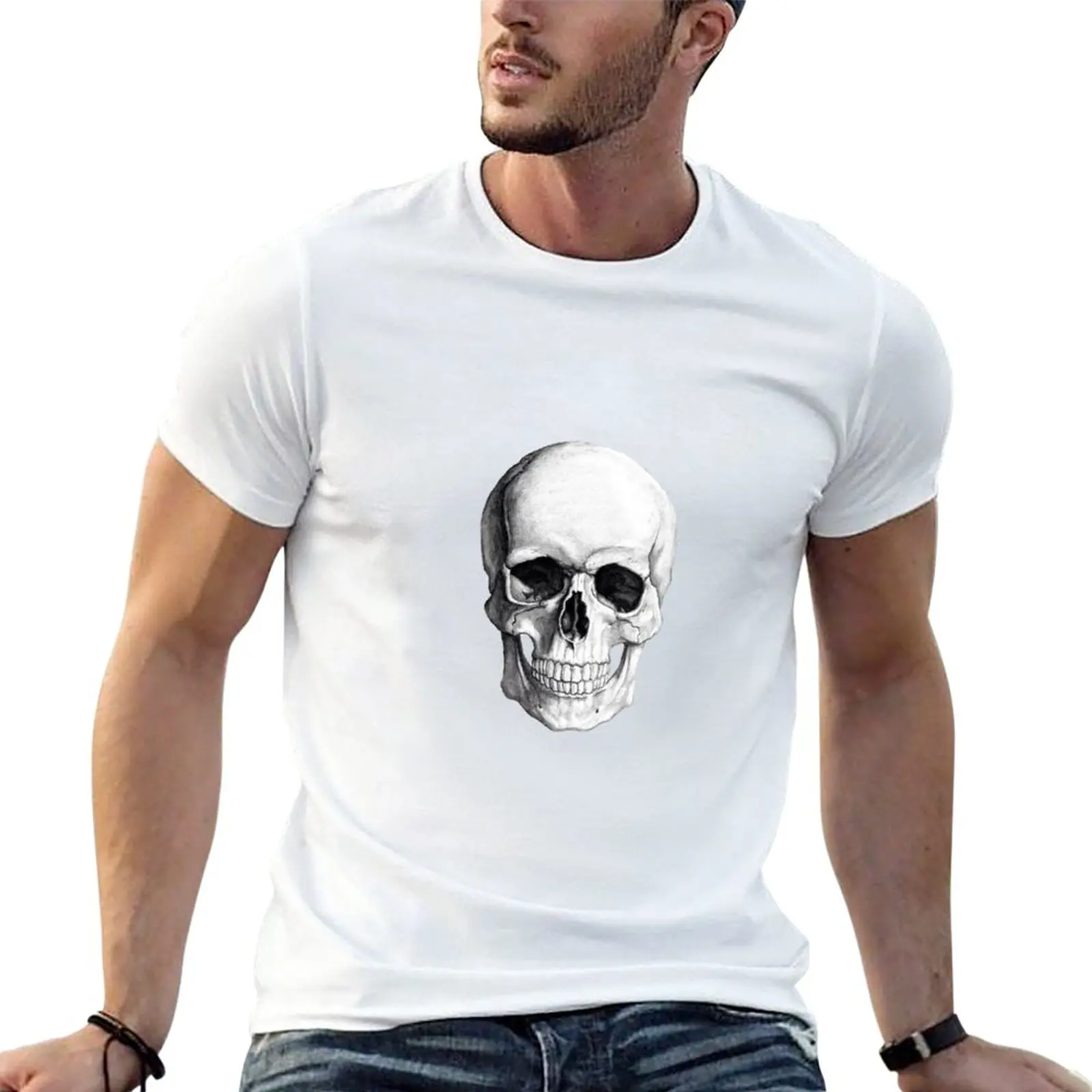 New Skull T-Shirt korean fashion Short sleeve mens graphic t-shirts anime