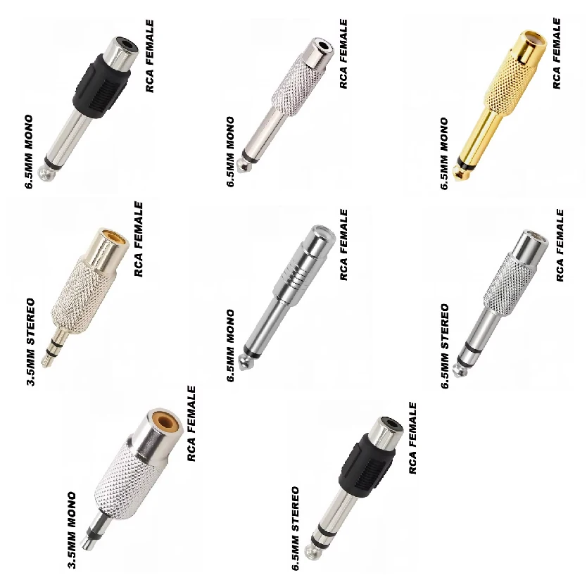 

TS Interconnect Converter Speaker RCA To 1/4 Adapter 3.5/6.35/6.5 MM Stereo Mono Audio Connector