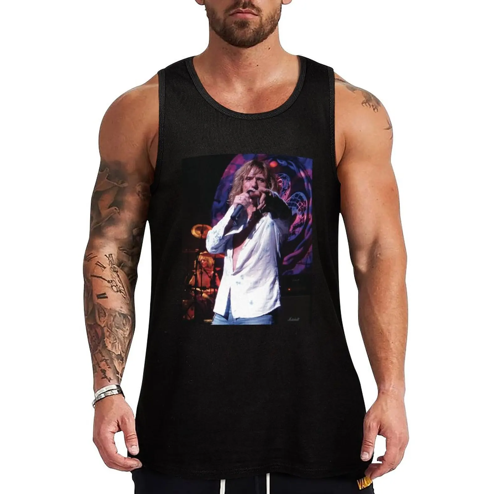 WHITESNAKE- David Coverdale - Live in Newport Camiseta sin mangas con estampado de paisaje Camiseta sin mangas con gráfico de naturaleza sin mangas