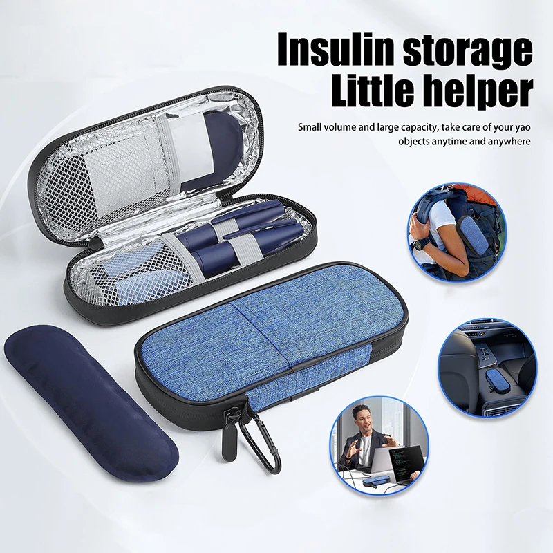 Portable Insulin Cooling Bag Glaciated Cold Storage Bag Medicine Travel Pocket Cooler Pen Bag Pack Drug Freezer For Diabetes