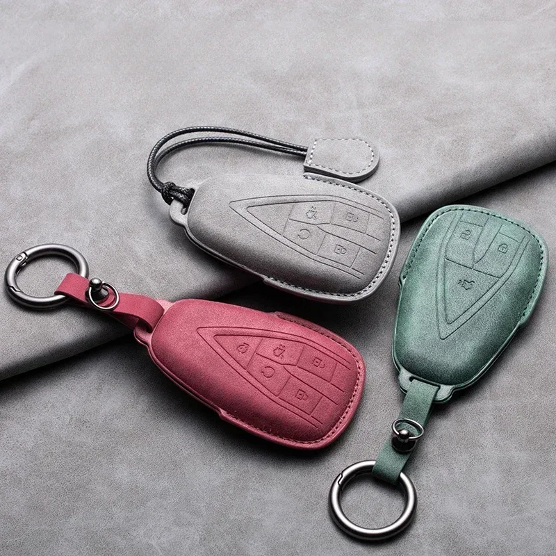 For Changan Leather Car Key Case Cover Fob CS35PLUS CS35 Plus CS55 PLUS CS75 PLUS Eado UNI-T UNI K Oushang X5 X7 EV 2019-2022