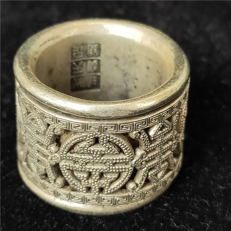 Старинная бронза, белая медь и Посеребренная Подвеска Miao Yin 104636 кольцо Miao Yin