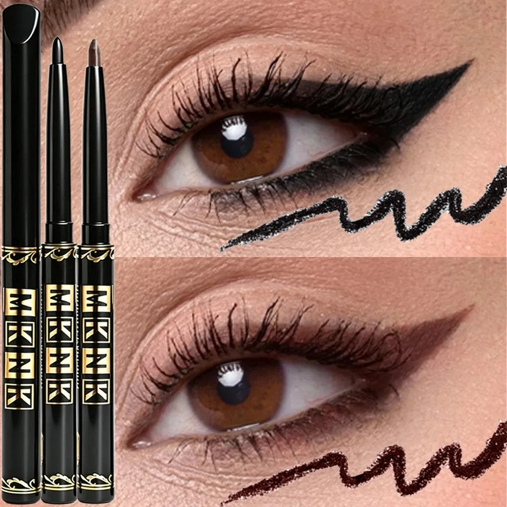 3Pcs Automatic Retractable Eyeliner Gel Pen Smooth Application High-Pigment Matte Waterproof Lasting Under Eye Glue Makeup