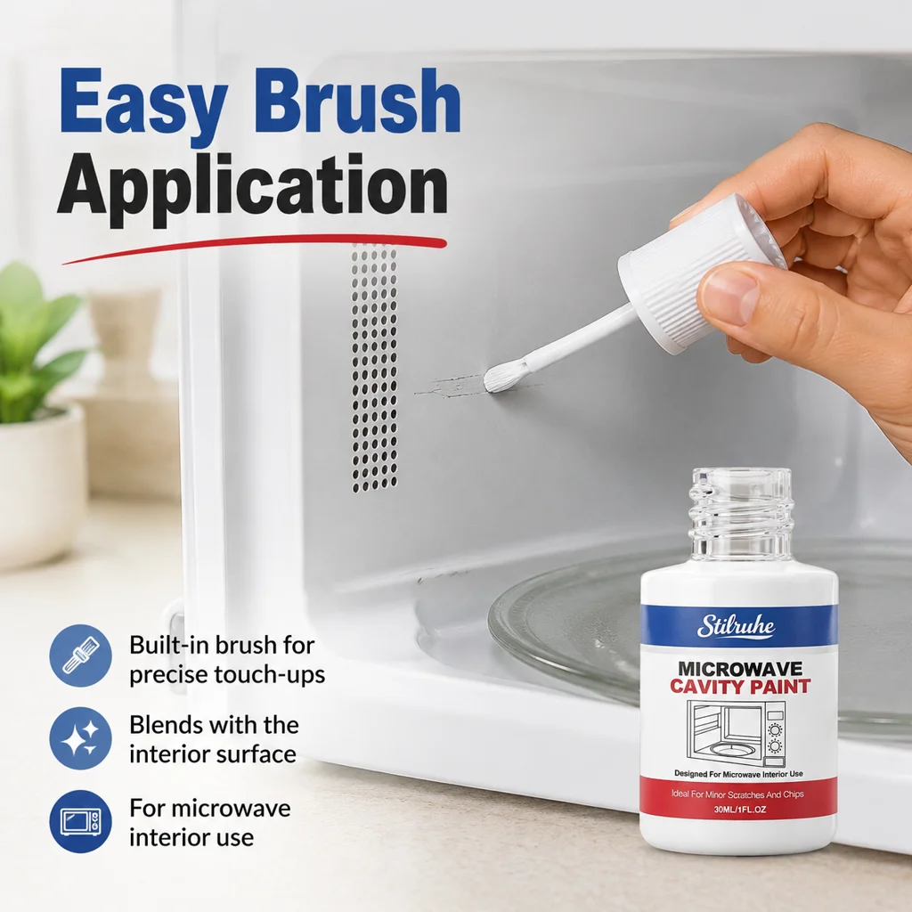 Microwave Interior Paint Microwave Scratch Repair Paint Heat Resistant Paint Appliance Touch Up Paint 30ml White Repair Coating
