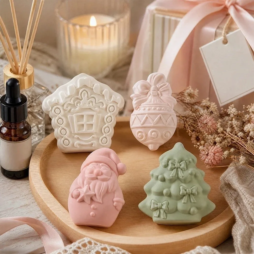 DIY Christmas Mini Mold Silicone Multi-purpose Plaster Wax Epoxy Resin Mold Easy Release Heat-resistant