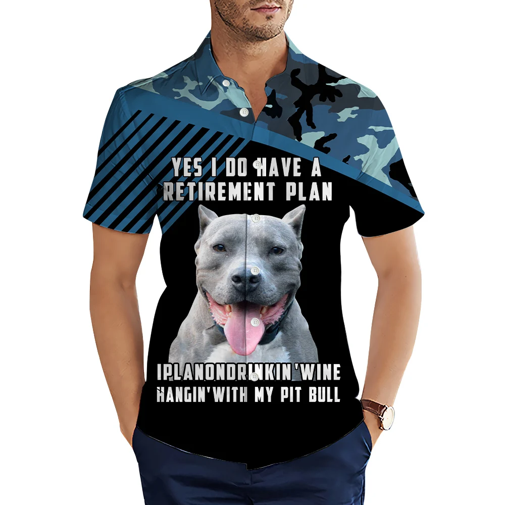 HX Fashion Men's Shirts Animals Love Cane Corso Starry Sky Printed Casual Shirt Summer Short Sleeve Shirts for Men Clothing