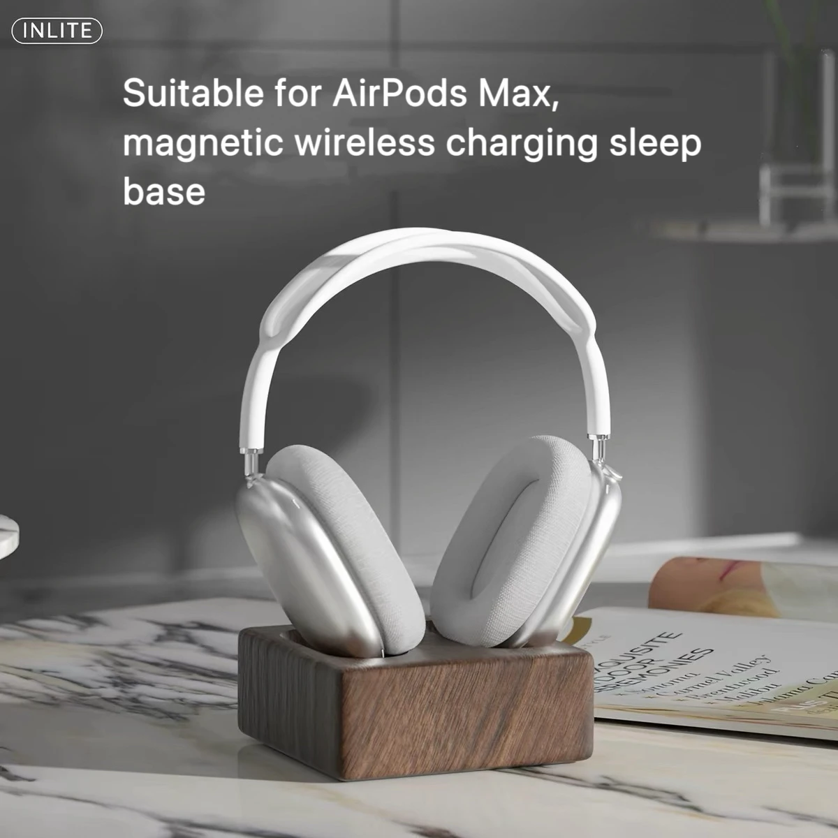 

INLITE Magnetic Wireless Charging Sleep Storage Stand, suitable for AirPods Max and headsets with charging bases