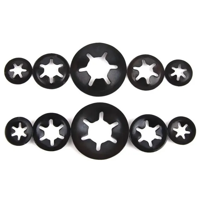 20-50szt/lot M2 M2.5 M3 M4 M5 M6 M8 M10 M12 Star Lcok Plum Bearing Retaining Rings Flower Washer Clip