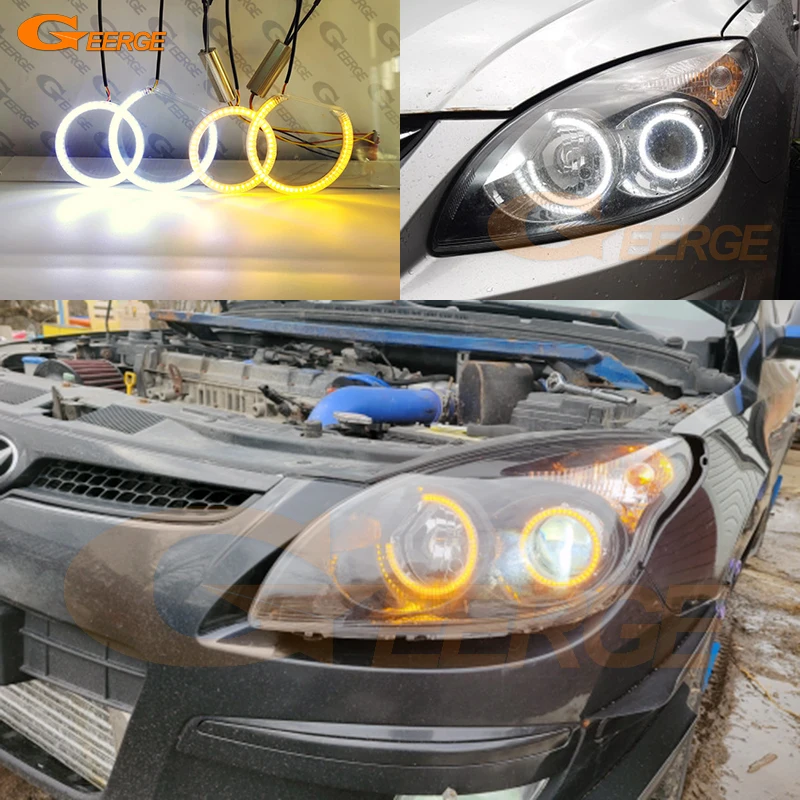 

For Hyundai I30 FD 2007 2008 2009 2010 2011 2012 Ultra Bright A/W Switchback DRL Turn Signal SMD LED Angel Eyes Kit Halo Rings