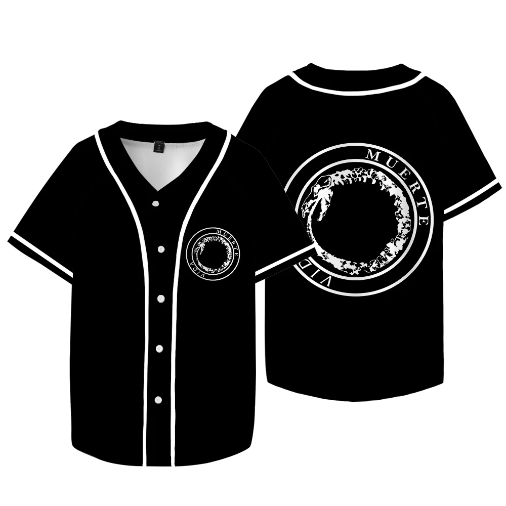 Giacca da baseball Canserbero Vida Album Merch Donna Uomo Moda Casual T-shirt a maniche corte Streetwear Top