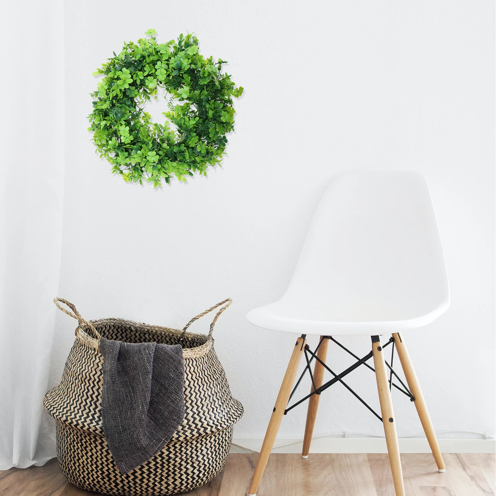 

Four Leaf Clover Wreath Plastic St Patrick Decor Party Pendant Door Lightweight Classic Elements FinelyProcessed