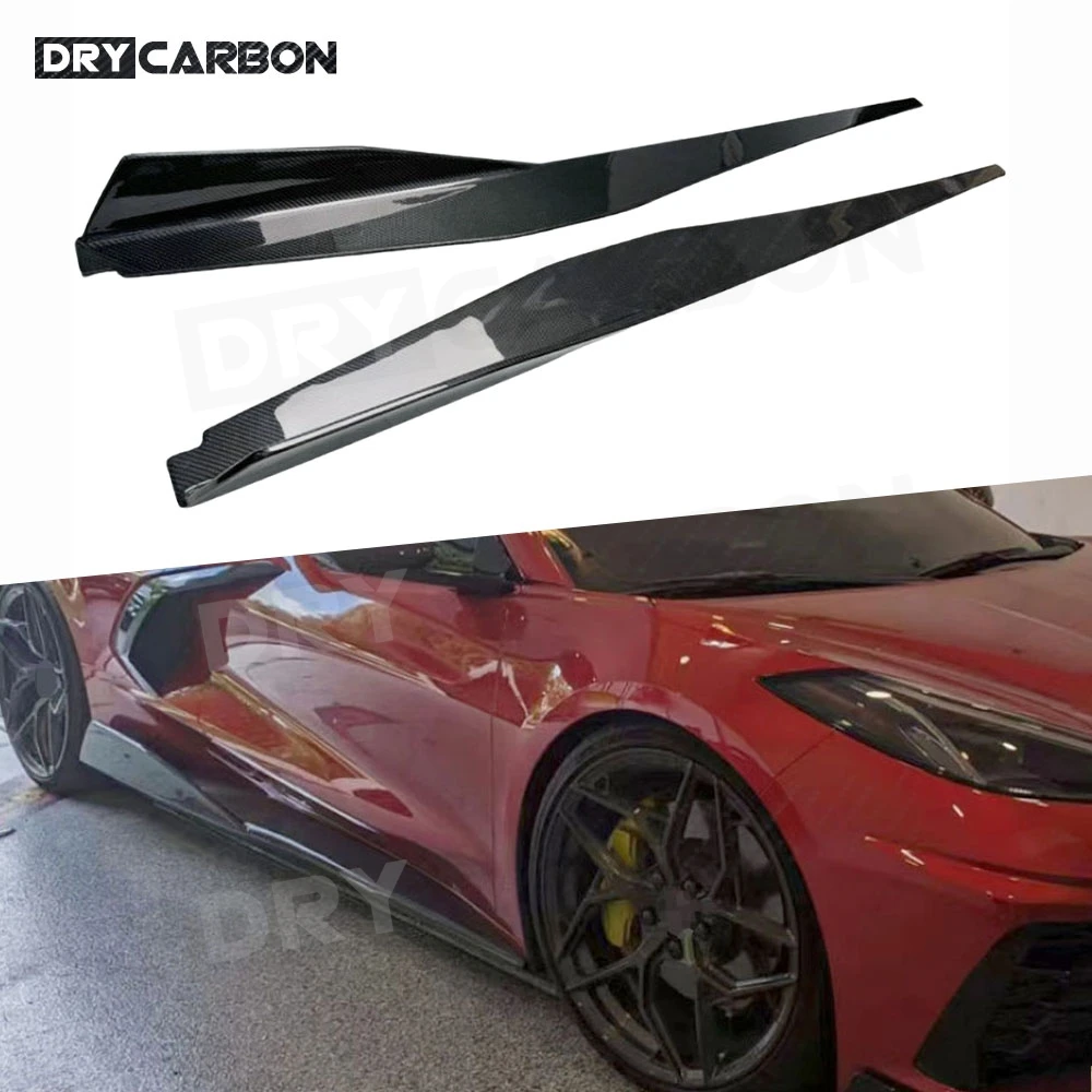 

Carbon Fiber Side Skirts Rocker Panels Body Kits for Chevrolet Corvette C8 2021-2023 Car Side Skirts Splitters Flaps Apron FRP